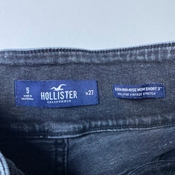 Hollister, washed black Ultra High Rise Mom Short 3”, size 5/27 - Picture 4 of 8